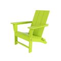 WestinTrends Ashore Adirondack Chair All Weather Resistant Poly Lumber Outdoor Patio Chairs Modern Farmhouse Foldable Porch Lawn Fire Pit Plastic Chairs Outdoor Seating Lime