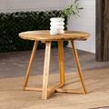 Walker Edison Modern 30â€� Solid Acacia Wood Outdoor Dining Table Natural
