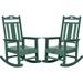 NALONE Outdoor Rocking Chair Set of 2 All Weather Resistant Rocking Chair for Porch and Garden Lawn HDPE Material Oversized Patio Rocker Chair for Outdoor Rockers(Green)