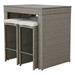 Patio Festival 5-Piece Outdoor Rattan Bar Dining Set in Brown/Gray