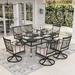 Sophia & William 7-Piece Patio Outdoor Dining Set Metal Swivel Chairs and Table Set