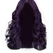 DOPI Headband Wigs Fashion Women Long Purple Hair Full Wig Natural Curly Wavy Synthetic Hair Wigs Purple