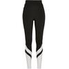 Leggings URBAN CLASSICS "Urban Classics Damen Ladies Arrow High Waist Leggings", Damen, Gr. L, US-Größen, schwarz-weiß (schwarz, weiß), 77% Polyester, 23% Elasthan, slim fit, Hosen