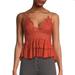 Free People Tops | Free People Adella Cami Nwt Winding Roads Lace, S | Color: Red | Size: Various