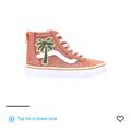 Vans Shoes | Girls Vans Sk8 Hi Zip Glitter Palm Tree High Top Tennis Shoes Sneakers Size 2 | Color: Orange/Pink | Size: 2bb