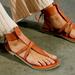 Free People Shoes | Free People L 39 Vacation Day Leather Wrap Lace-Up Ankle Gladiator Thong Sandals | Color: Brown/Orange | Size: 9