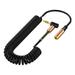 Ykohkofe 3.5mm Male Right Extension Coiled Female to 3.5mm Spiral Cable Angle 90 Adapter