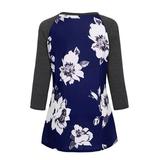 Flower Print 3/4 Sleeve Tops Maternity For Breastfeeding Womens T-shirt Maternity blouse