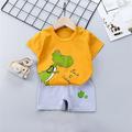 Toddler Kids Baby Boys Girls Fashion Cute Short Sleeve Cartoon Print Tee Shirt and Casual Shorts Two Pieces Suit Lounge Sets