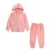 ZHAGHMIN Girls Short Set Vrop Top Toddler Kids Baby Boy Girl Clothes Unisex Solid Sweatsuit Long Sleeve Warm Pullover Hooded Tops Pants Set Fall Winter Pajamas Outfits Baby Gift Girl Receivin