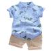 ZHAGHMIN Baby Boy Summer Outfit Toddler T-Shirt Kids Dinosaur Baby Outfits Set Tops+Pants Boys Cartoon Boys Outfits&Set Firetruck Clothes For Boys Boy Easter Outfit Airplane Outfit Boys Christmas Cl