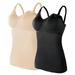 Womens Nursed Tank Tops Built In Bra Top For Breastfeeding Maternity Camisole Brasieres 2PC With 4PC Pads