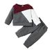 ZHAGHMIN Boy Clothes Toddler Boys Winter Long Sleeve Patchwork Colours Tops Pants 2Pcs Outfits Clothes Set For Babys Clothes Three Piece Baby Boy Outfits 5Month Baby Sweatsuit For Girls Size 8 Baby