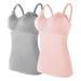 Womens Nursed Tank Tops Built In Bra Top For Breastfeeding Maternity Camisole Brasieres 2PC With 4PC Pads