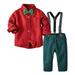 ZHAGHMIN Cute Baby Clothes Toddler Boy Clothes Baby Boy Clothes Baby Soild Shirt Suspender Pants Set Outfit Kids Fall Outfits Boys Size 7T Boys Clothes Teal And Tracksuit Christmas Outfits For Boys