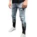 Qufokar Mens Cargo Pants Pottery Slipper Men S Casual Trouser Pant Motorcycle Cool Print Personality Ripped Jeans Pant Casual Fashion Trouser