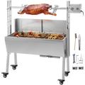 Vevor - 40KG Barbecue a Charbon Tournebroche Electrique en Acier Inox Rotissoire Four sur Pied