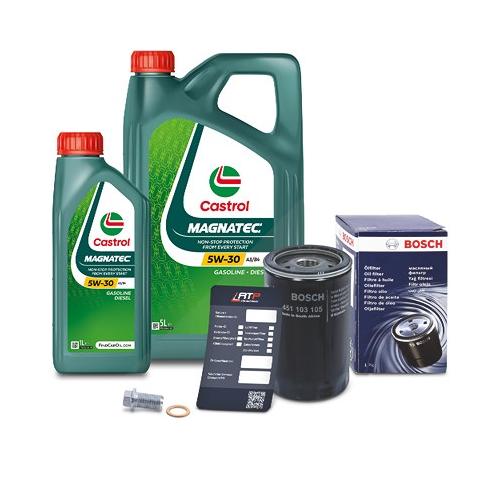 Bosch Ölfilter+Schraube+6 L Castrol Magnatec 5W-30 A3/B4 für Mercedes-Benz