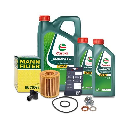 Mann-filter Ölfilter+Schraube+7 L Castrol Magnatec 5W-30 A5 für Toyota