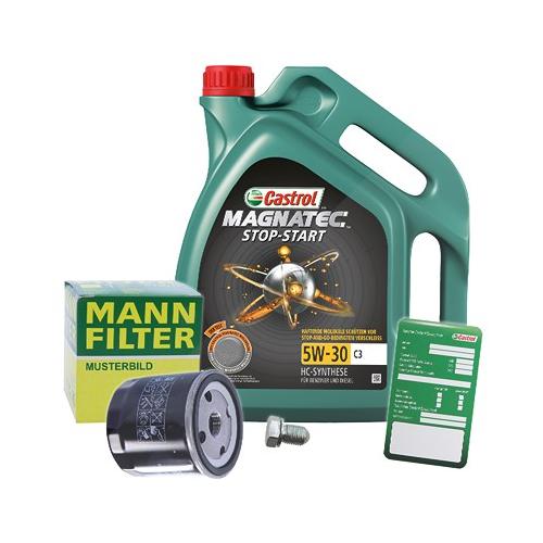 Mann-filter Ölfilter+Schraube+5 L Castrol Magnatec 5W-30 C3 für Fiat