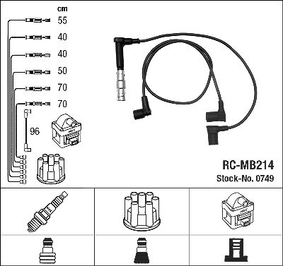 Ngk Zündleitungssatz [Hersteller-Nr. 0749] für Mercedes-Benz Image