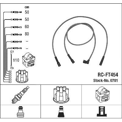 Ngk Zündleitungssatz [Hersteller-Nr. 0701] für Fiat Image