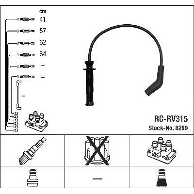Ngk Zündleitungssatz [Hersteller-Nr. 8299] für Land Rover Image