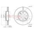 Metzger Bremsscheibe Vorderachse Belüftet [Hersteller-Nr. 6110047] für Dacia, Nissan, Renault