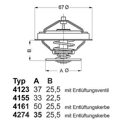 Wahler Thermostat, Kühlmittel [Hersteller-Nr. 4274.92D] für Audi, Skoda, VW Image