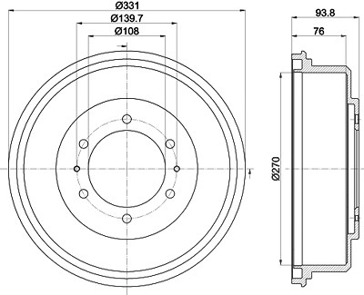 Hella Bremstrommel [Hersteller-Nr. 8DT355302-611] für Mitsubishi Image
