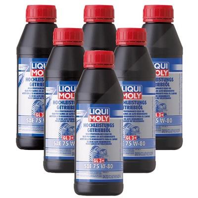 Liqui Moly 6x 1 L Hochleistungs-Getriebeöl (GL3+) SAE 75W-80 [Hersteller-Nr. 4427] Image