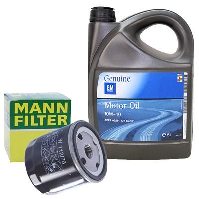 Mann-filter Ölfilter+5L Original 10W-40 für Opel