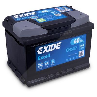 Exide Excell EB602 Starterbatterie 60Ah 540A [Hersteller-Nr. EB602] für Alpina, Aston Martin, Audi, Austin, Auto Union, BMW, Cadillac, Chevrolet, Chry Image