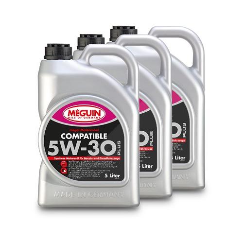 Meguin 3x 5 L megol Motorenöl Compatible SAE 5W-30 Plus [Hersteller-Nr. 6562]