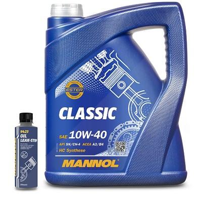 Mannol 5 L CLASSIC 10W-40 Motoröl + 250 ml Oil Leak Stop [Hersteller-Nr. MN7501-5] Image