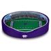 Purple Kansas State Wildcats 7 x 19 x 23 Small Stadium Oval Dog Bed