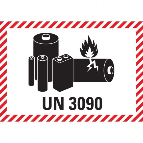 Dreifke® Aufkleber | Verpackungskennzeichen UN 3090, Folie, seewasserbeständig, 100x70mm, 500/Rolle Image