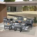 Ovios 6 Pieces Outdoor Furniture All Weather Wicker Patio Conversation Sectional Couch with Cushions for Garden