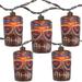 Set of 10 Tropical Paradise Brown Tiki Garden Patio Lights - Brown Wire