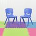 BizChair 2 Pack Blue Plastic Stackable School Chair with 15.5 Seat Height