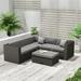 Polytrends Ander Outdoor Patio Sectional Sofa Conversation Set with Cushions Brown
