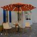 Serwall 11 Outdoor Patio Market Solar Umbrella w/ LED Lights Orange