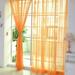 Yannee Orange Tulle Voile Door Casement Curtain Ruffled Textured Bow Window Panel Drape Panel Sheer Scarf Divider for Living Dining Room Bedroom-1 Pcs