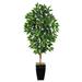 Nearly Natural 4.5 Ficus Artificial Tree in Black Metal Planter - 13