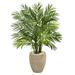 Nearly Natural 4 Areca Palm Artificial Tree in Sand Colored Planter - h: 4 ft. w: 30 in. d: 27 in