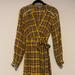 Anthropologie Dresses | Anthropologie Brown & Yellow Plaid Wrap Dress With Pleat And Embroidered Details | Color: Brown/Yellow | Size: Xs