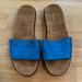Coach Shoes | Coach Spruce Slide Sandals Blue Leather Upper Size 7 Euc | Color: Blue | Size: 7