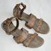 Free People Shoes | Free People Distressed Flat Ankle Strap Boho Sandals (Size 39/8.5) | Color: Brown/Tan | Size: 8.5