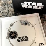 Disney Jewelry | Disney Star Wars Charm Dangle Bracelet Stainless Steel Brand New | Color: Silver | Size: Os