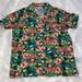 Disney Shirts | Disney Mickey Mouse Aloha Print Hawaiian Shirt | Color: Green/Yellow | Size: L